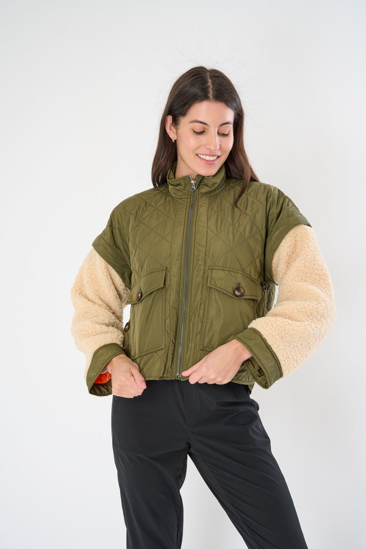 Sherpa Drop Shoulder Convertible Jacket