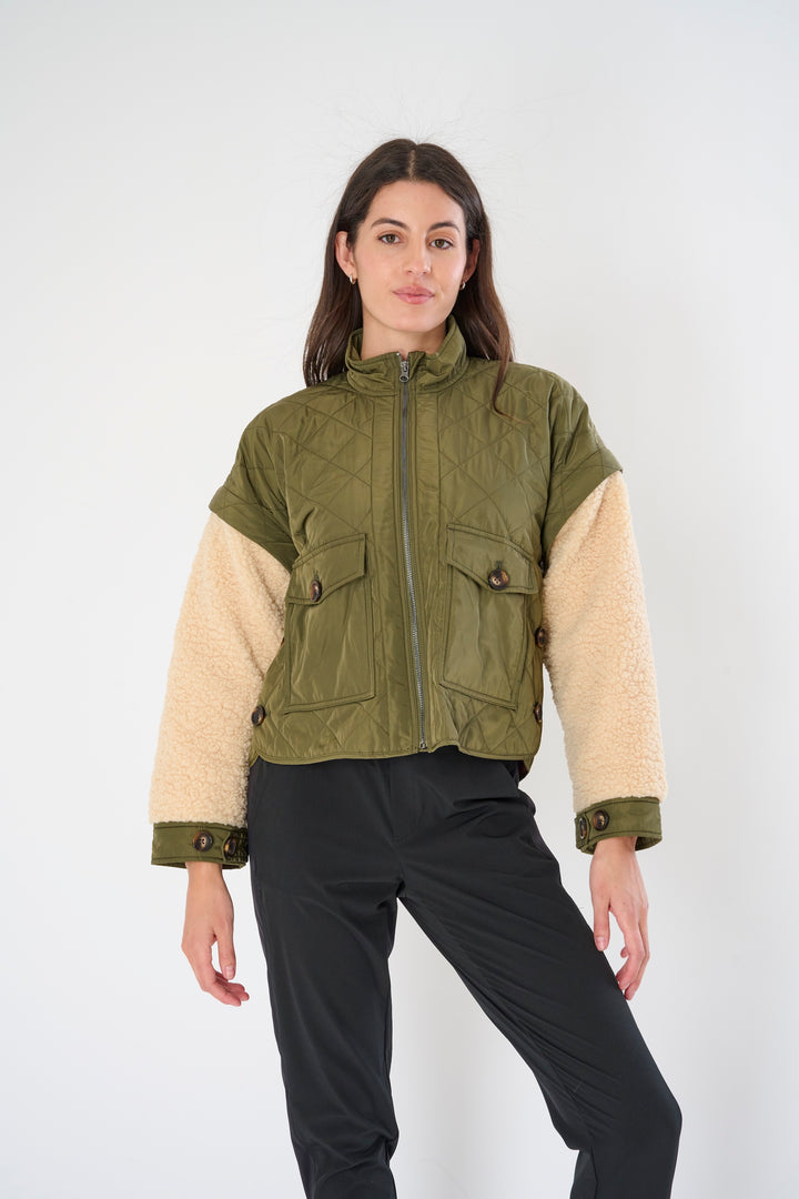 Sherpa Drop Shoulder Convertible Jacket