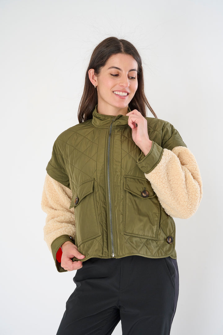 Sherpa Drop Shoulder Convertible Jacket