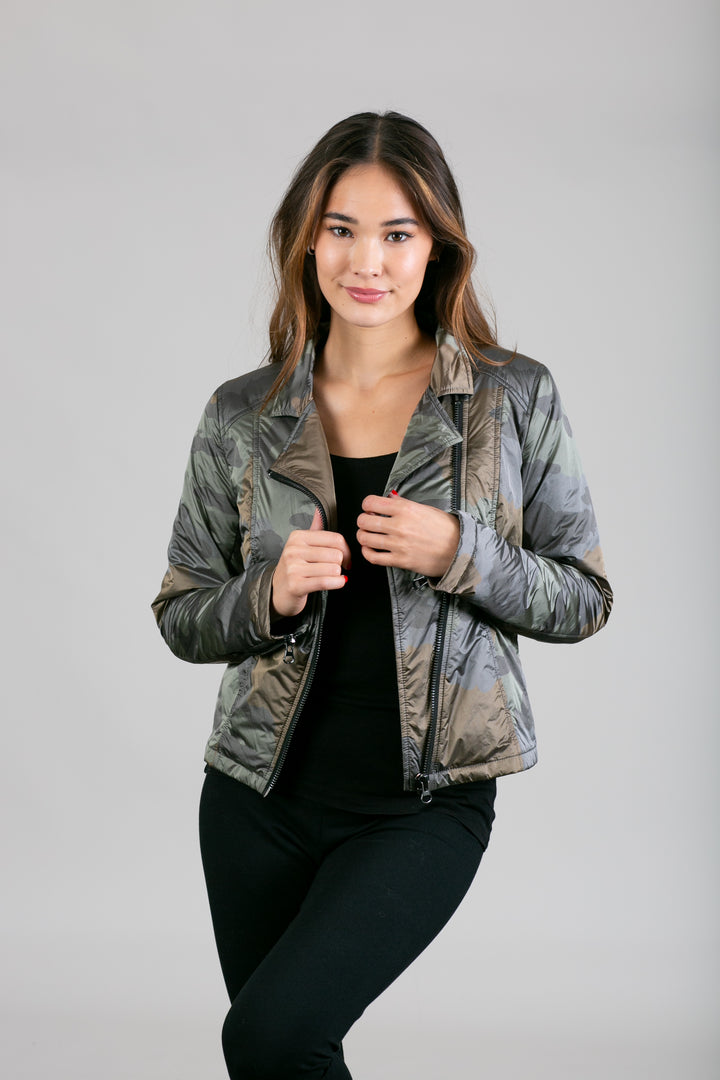 Iridescent Nylon Moto Jacket