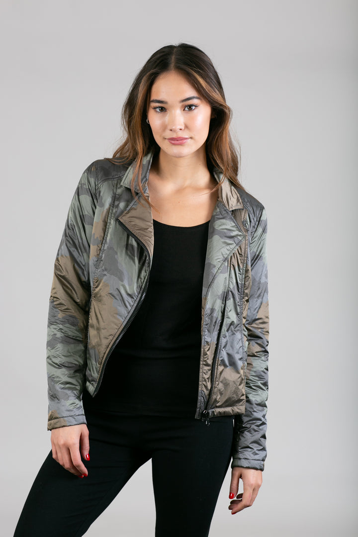 Iridescent Nylon Moto Jacket