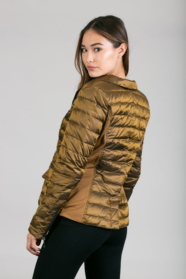 Button Down Puffer Blazer Jacket