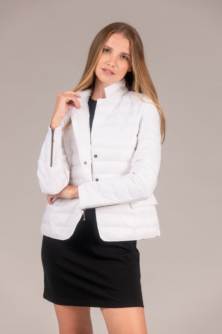 Button Down Puffer Blazer Jacket