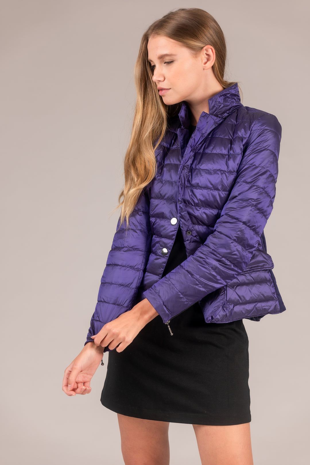 Button Down Puffer Blazer Jacket