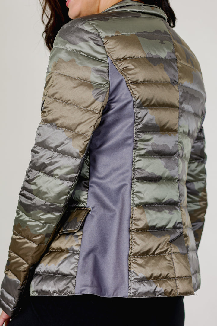 Button Down Puffer Blazer Jacket