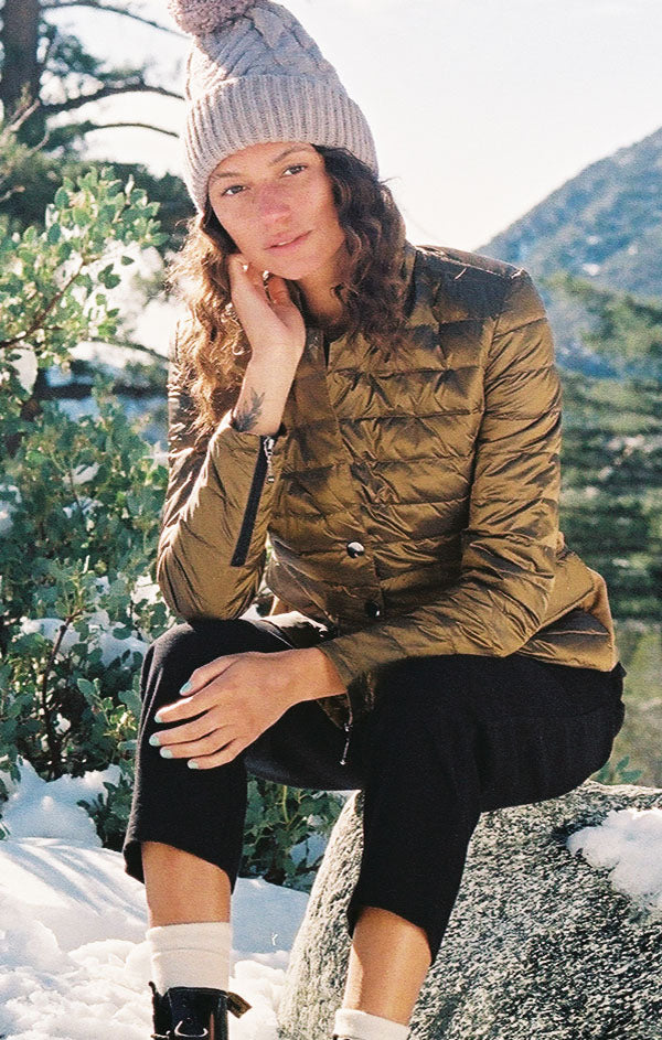 Button Down Puffer Blazer Jacket