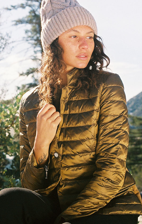 Button Down Puffer Blazer Jacket