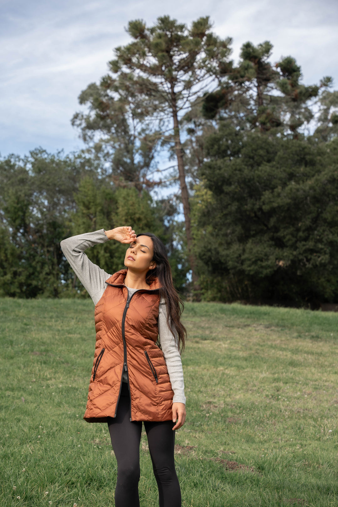 Metallic Chevron Quilted Vest