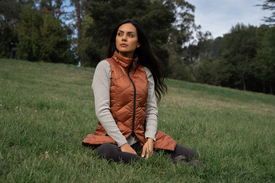 Metallic Chevron Quilted Vest