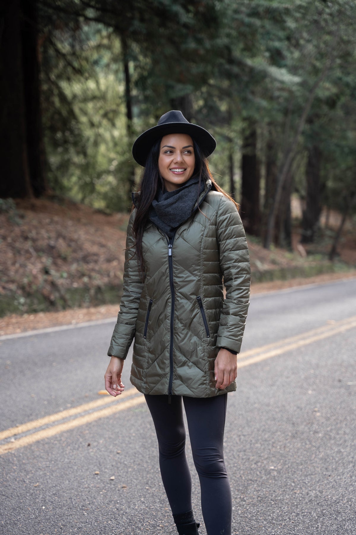 Millsa chevron long quilted jacket outlet