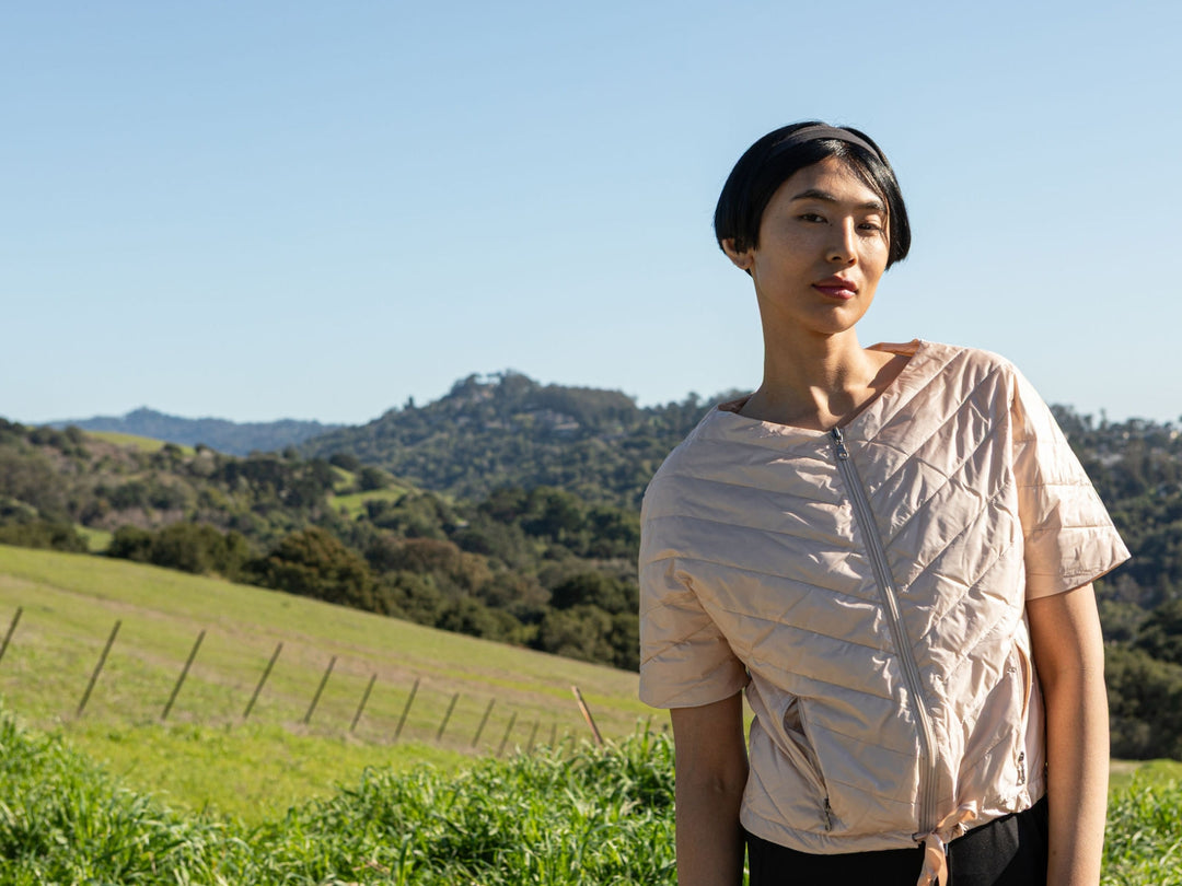 Chevron Quilted Short Sleeve Jacket