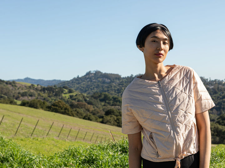 Chevron Quilted Short Sleeve Jacket