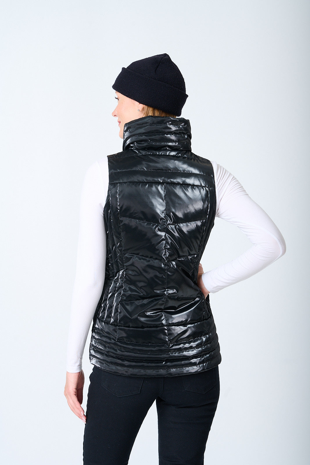 Metallic Quilted Waxed Vest