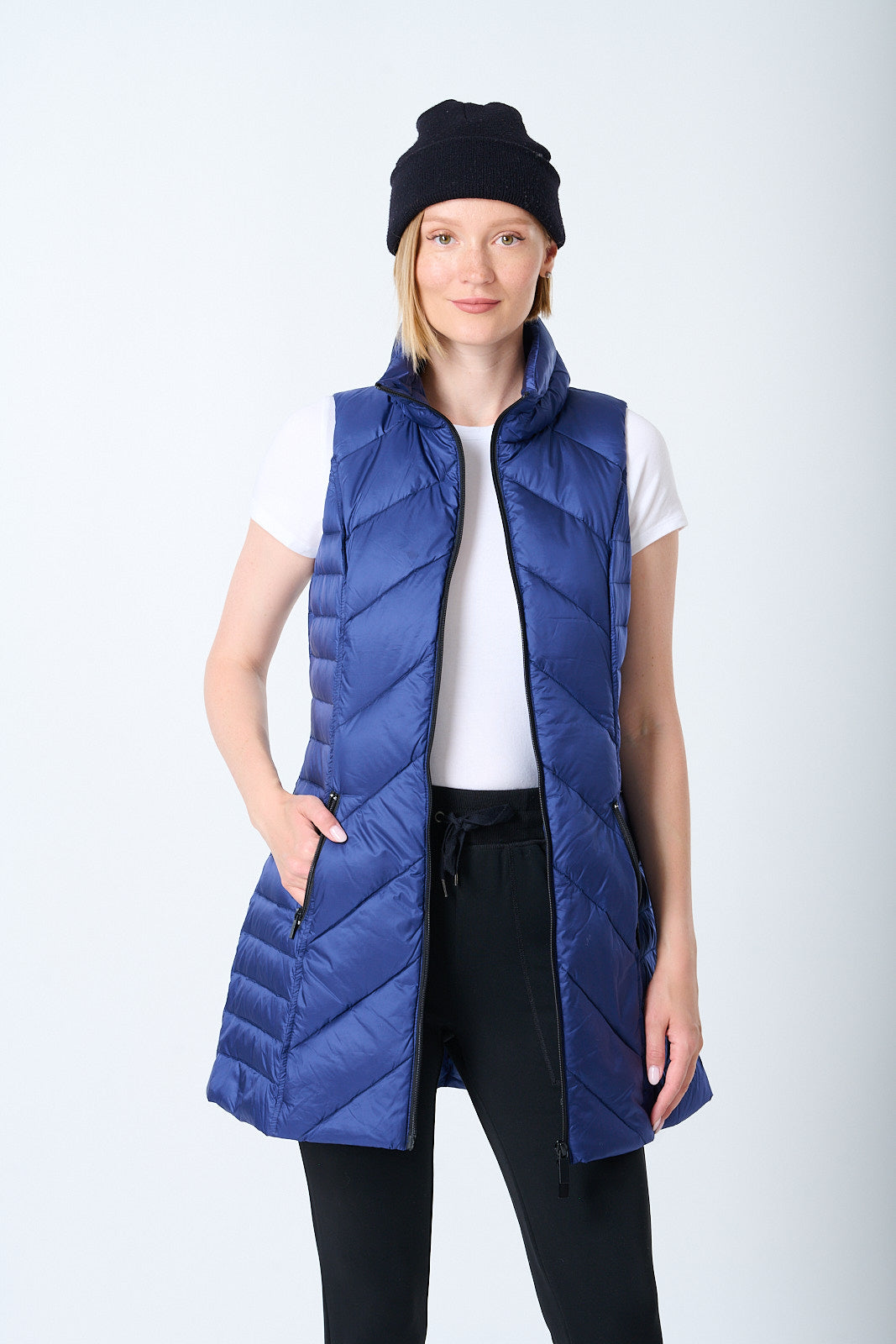 Metallic Chevron Quilted Vest