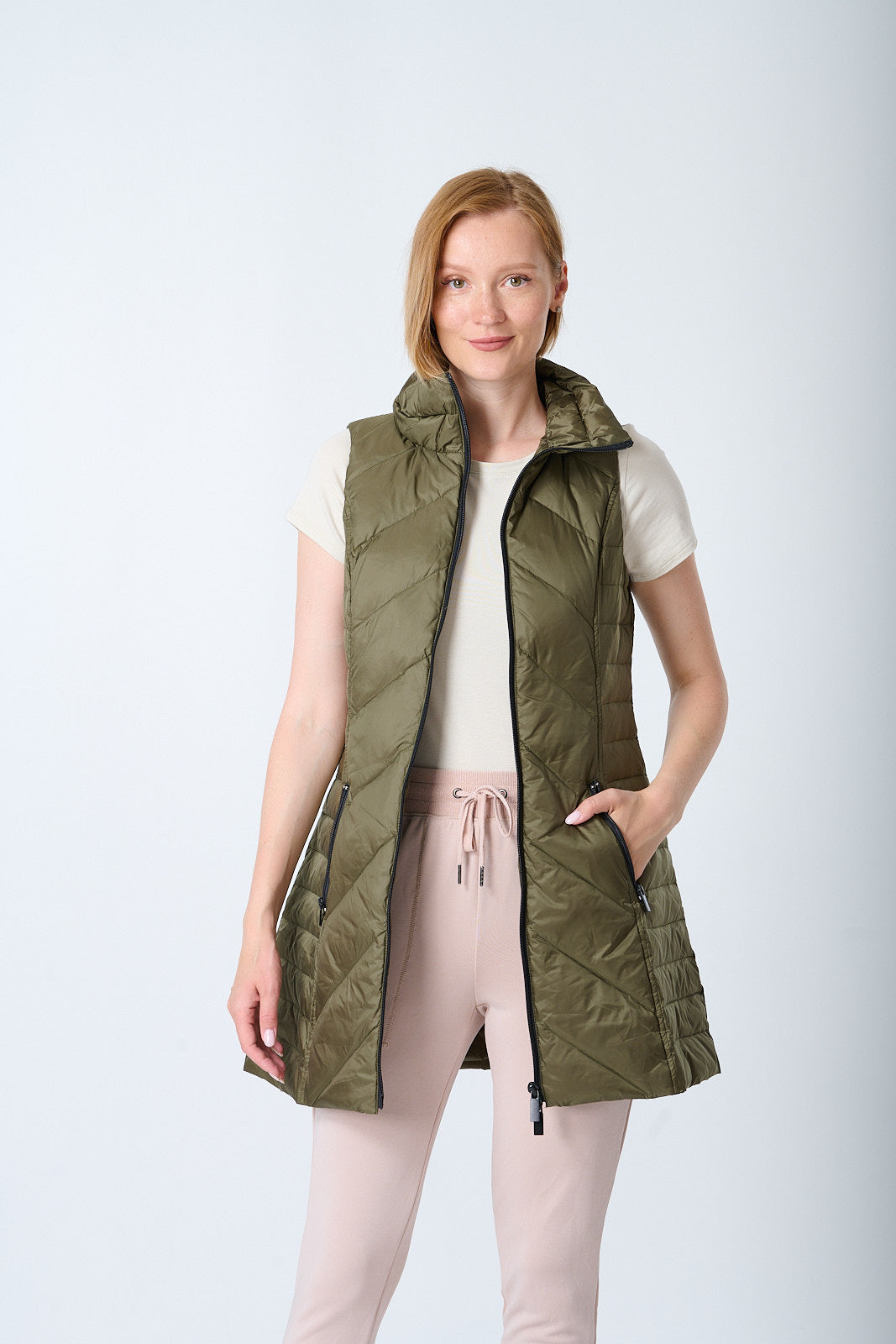 Metallic Chevron Quilted Vest