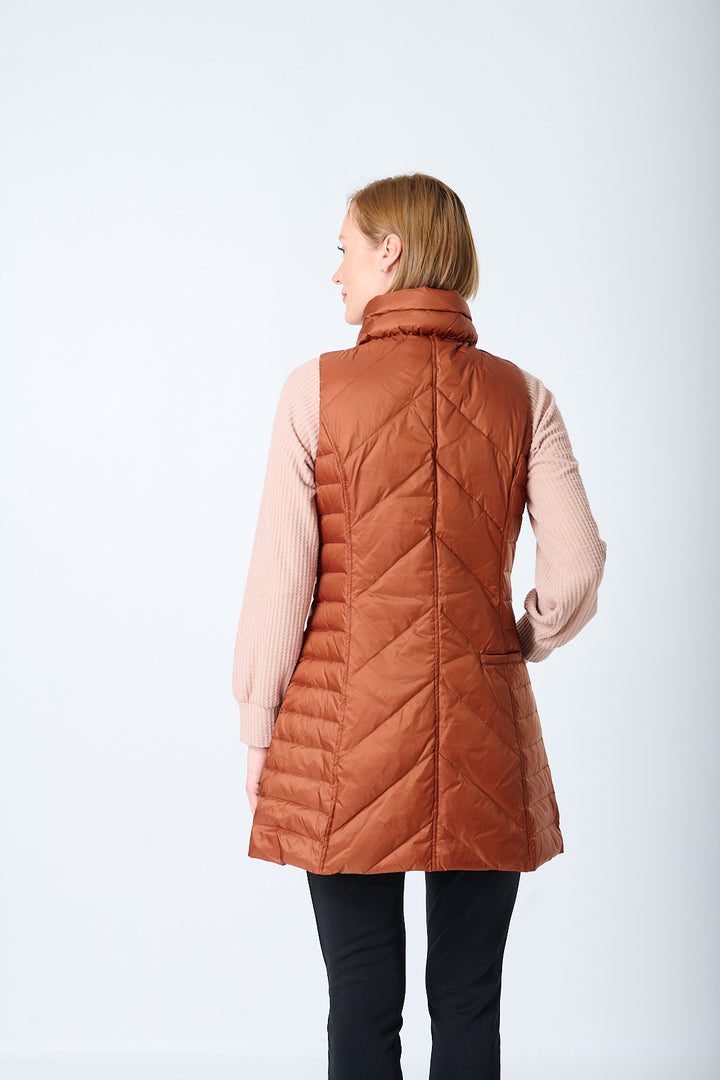 Metallic Chevron Quilted Vest