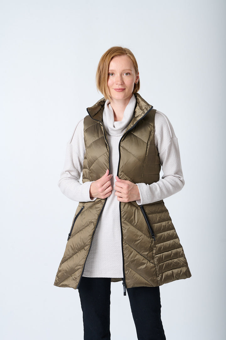 Metallic Chevron Quilted Vest