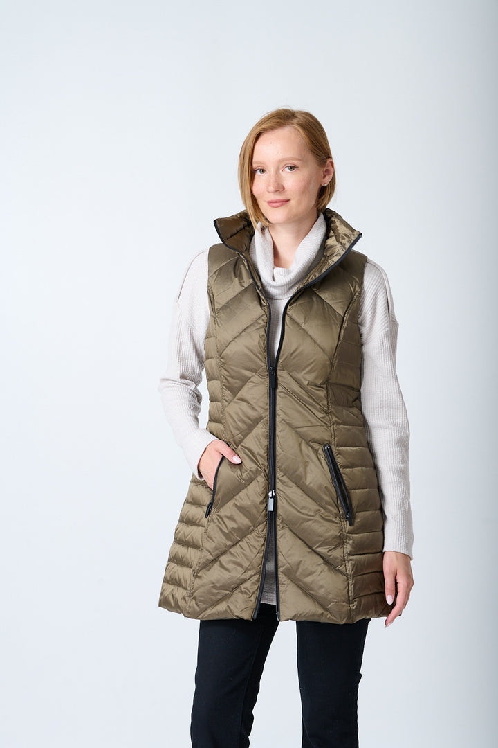 Metallic Chevron Quilted Vest