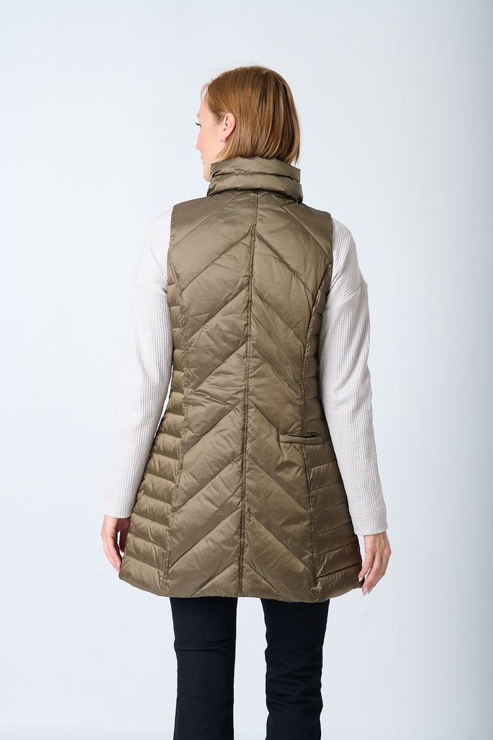 Metallic Chevron Quilted Vest