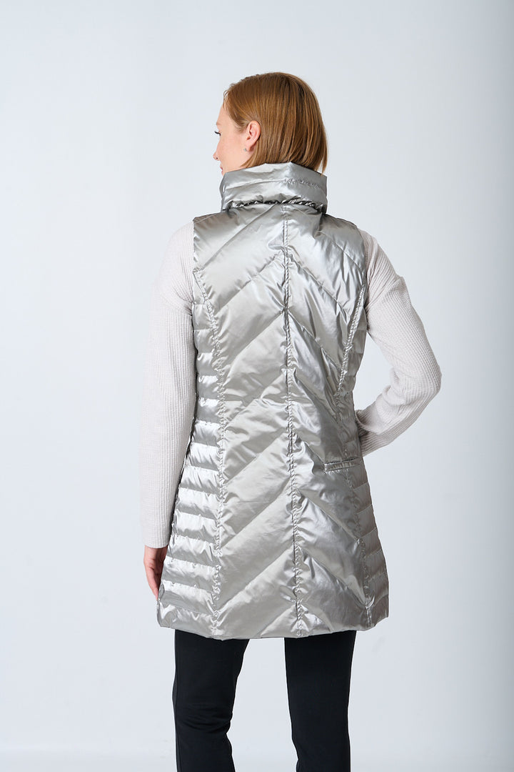 Waxed Chevron Quilted Vest