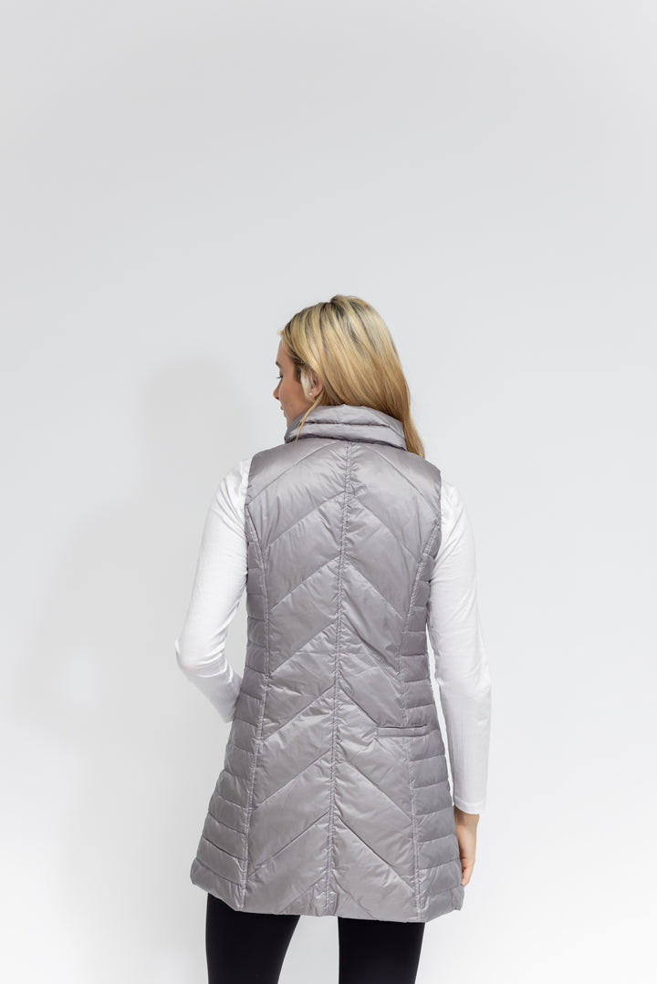 Metallic Chevron Quilted Vest