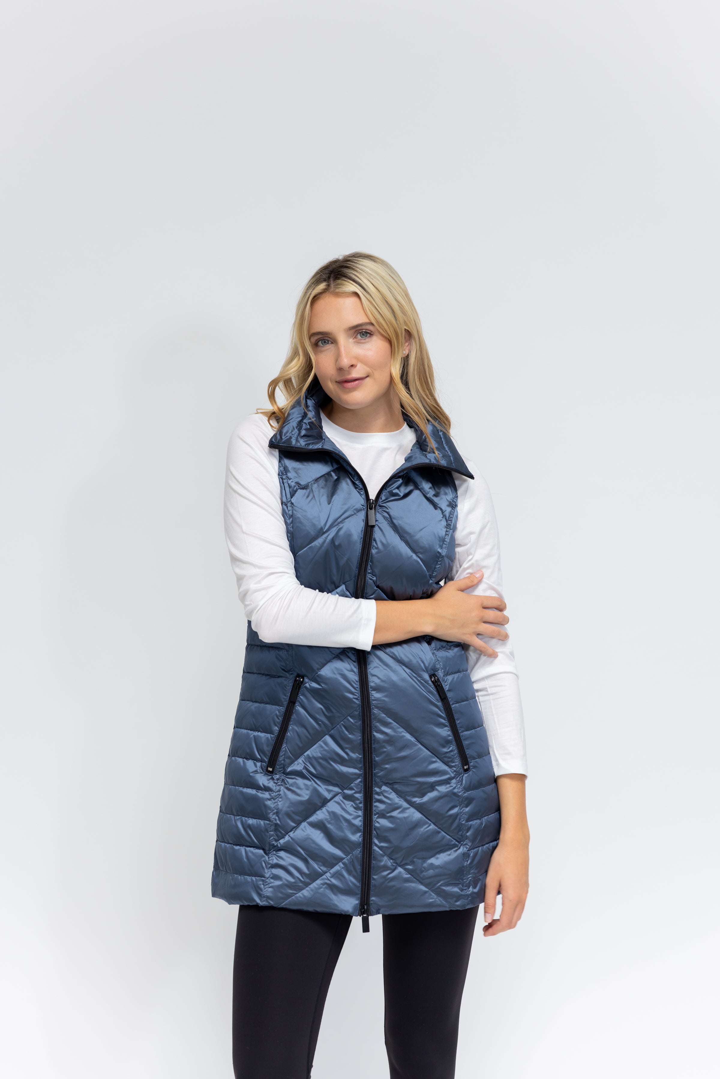 Metallic Chevron Quilted Vest – MyAnorak