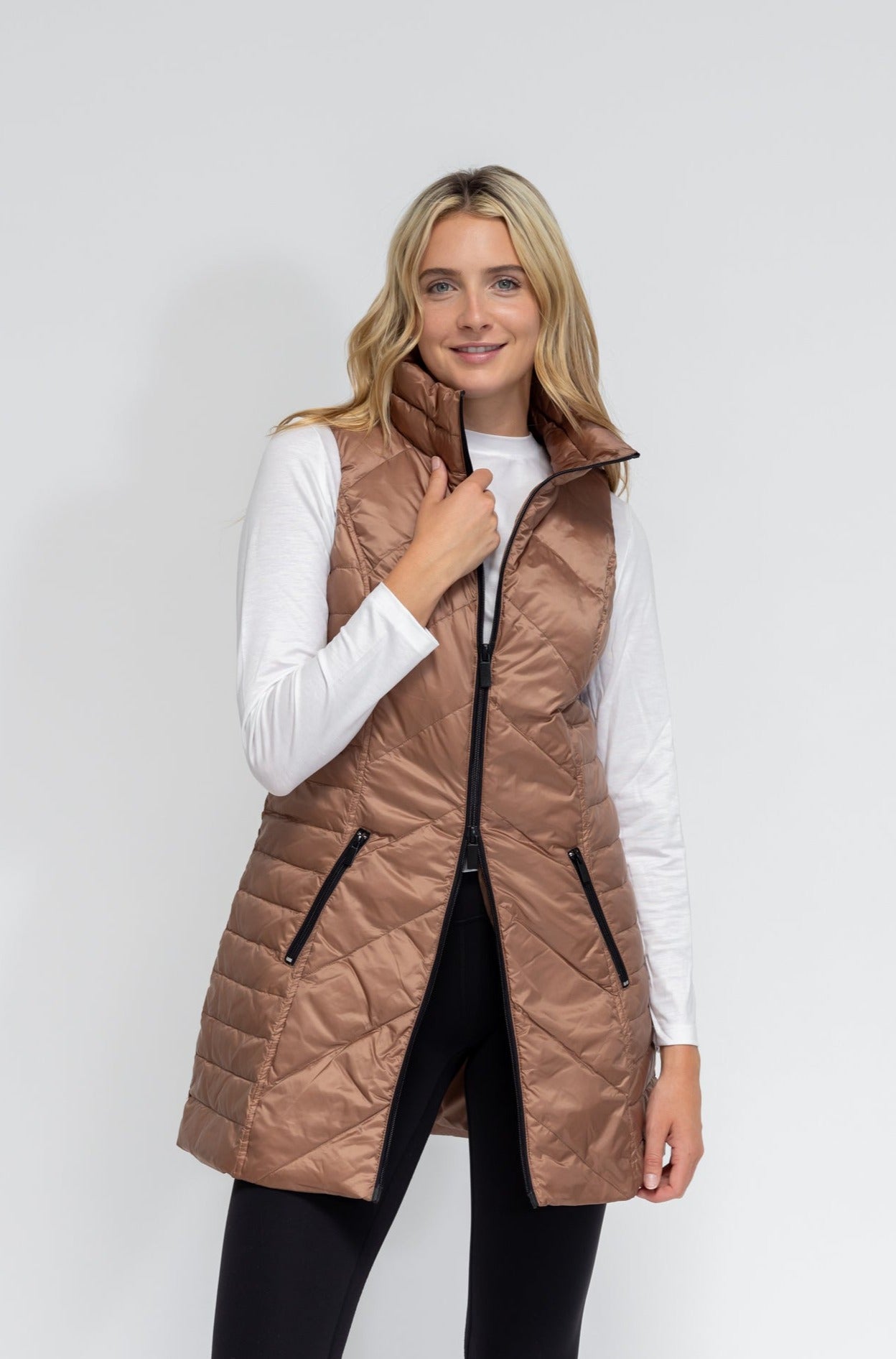 Metallic Chevron Quilted Vest – MyAnorak