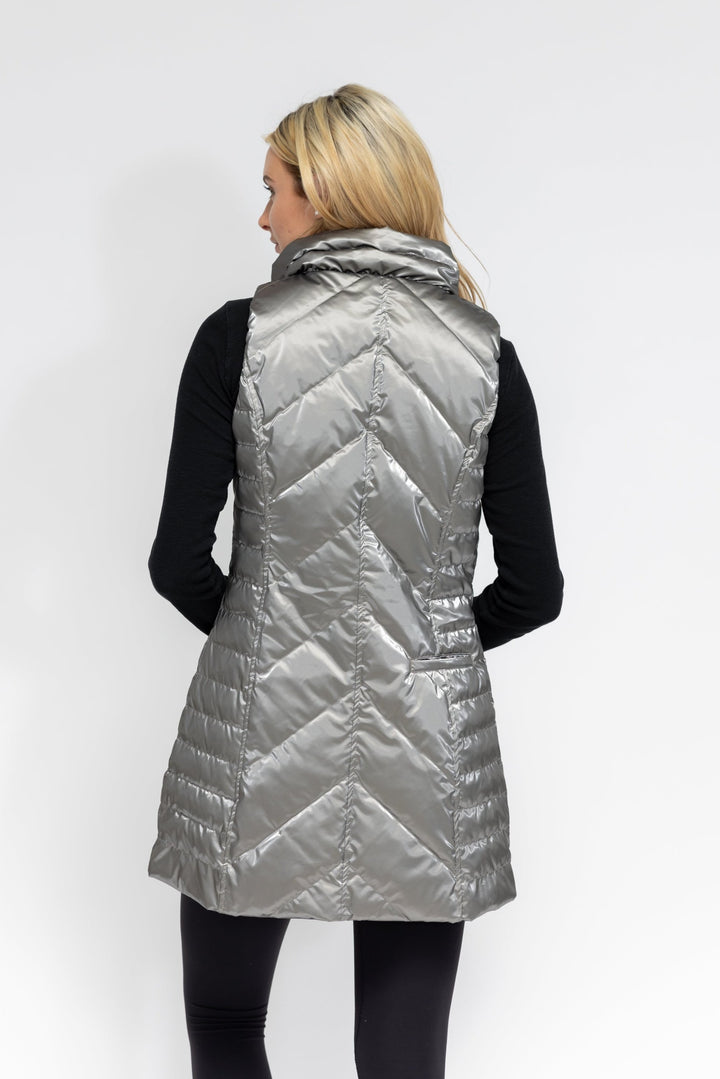 Waxed Chevron Quilted Vest