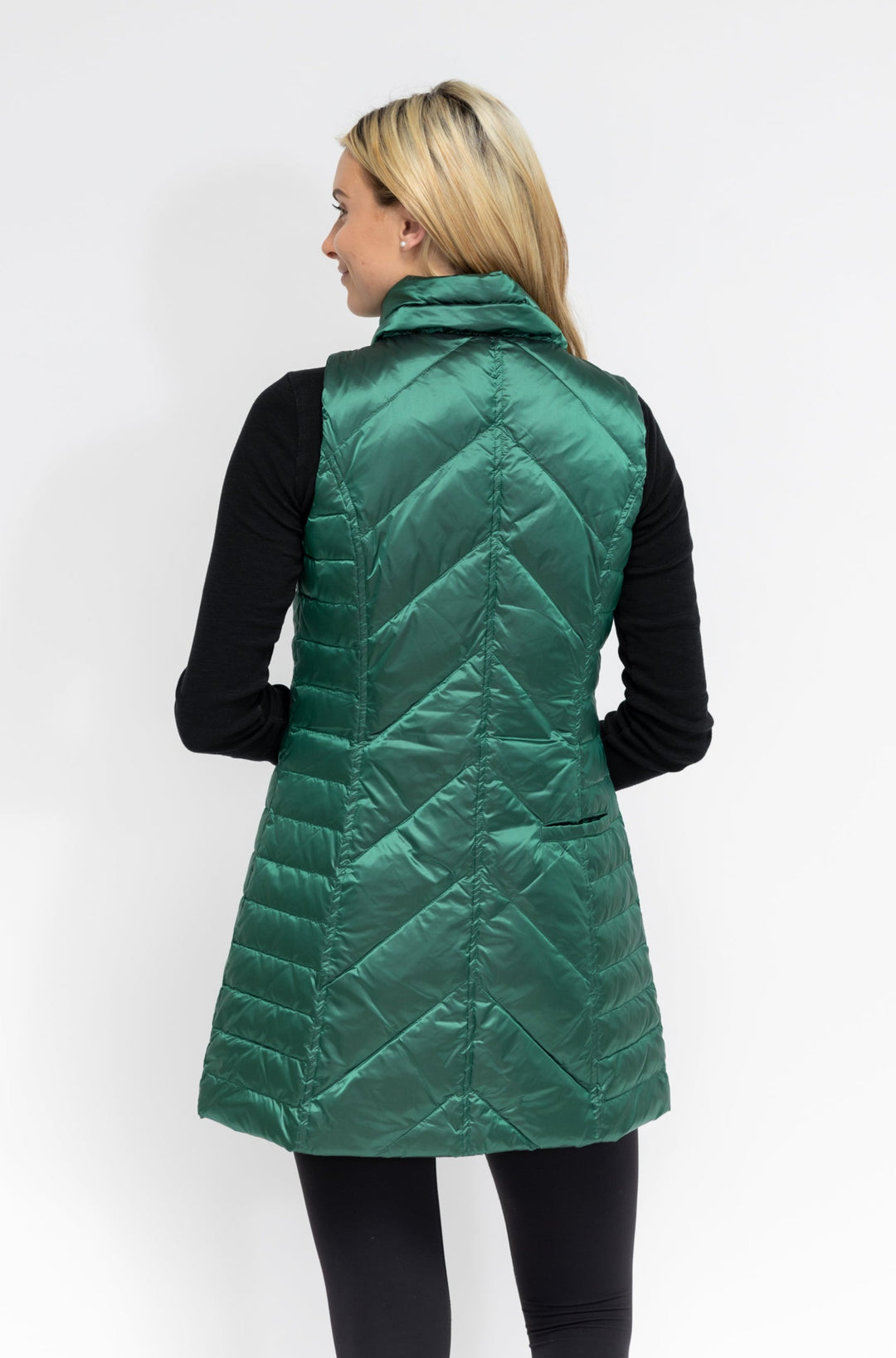 Metallic Chevron Quilted Vest