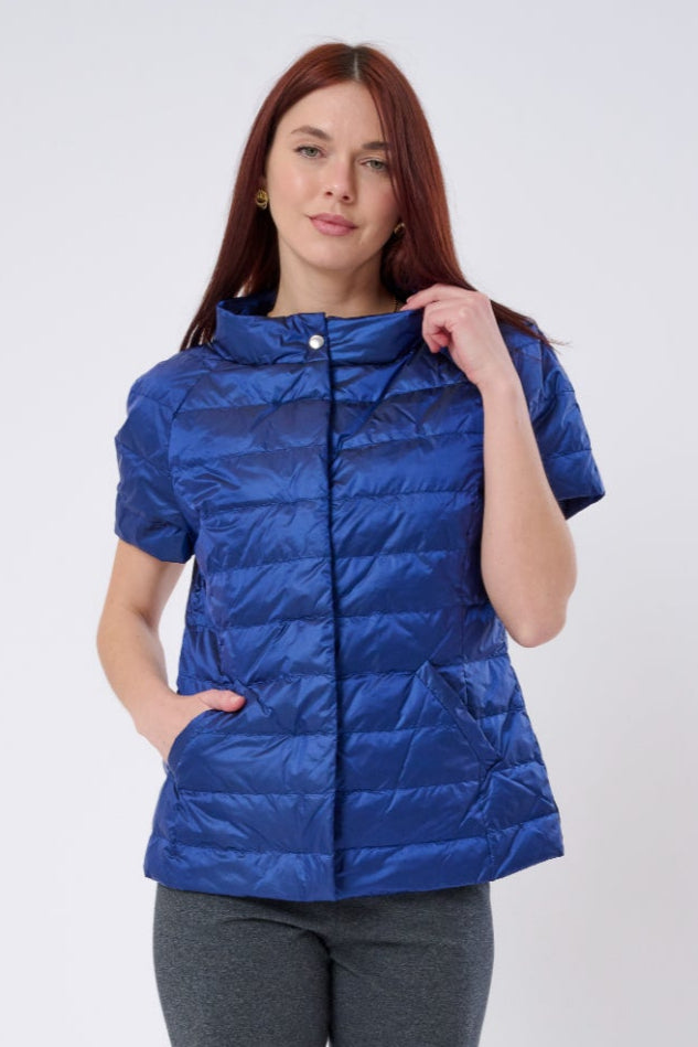 humoresque グレー シルクshort sleeves jacket Zermatt Short Sleeve Quilted Puffer Jacket | Chic, Lightweight