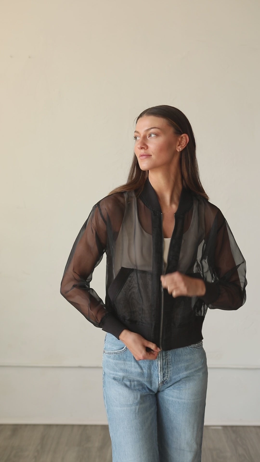 Sheer Bomber Jacket