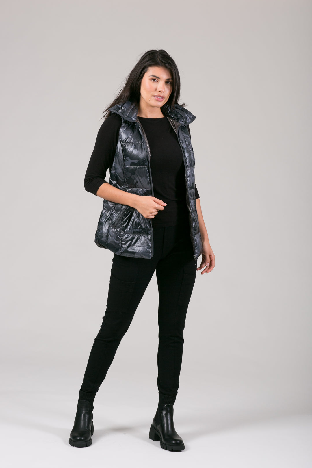 Short Hooded Quilted Vest