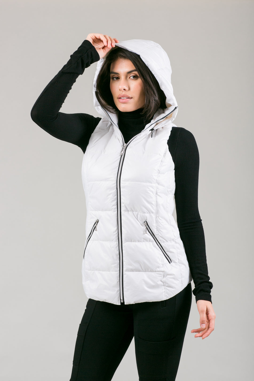 Short Hooded Quilted Vest