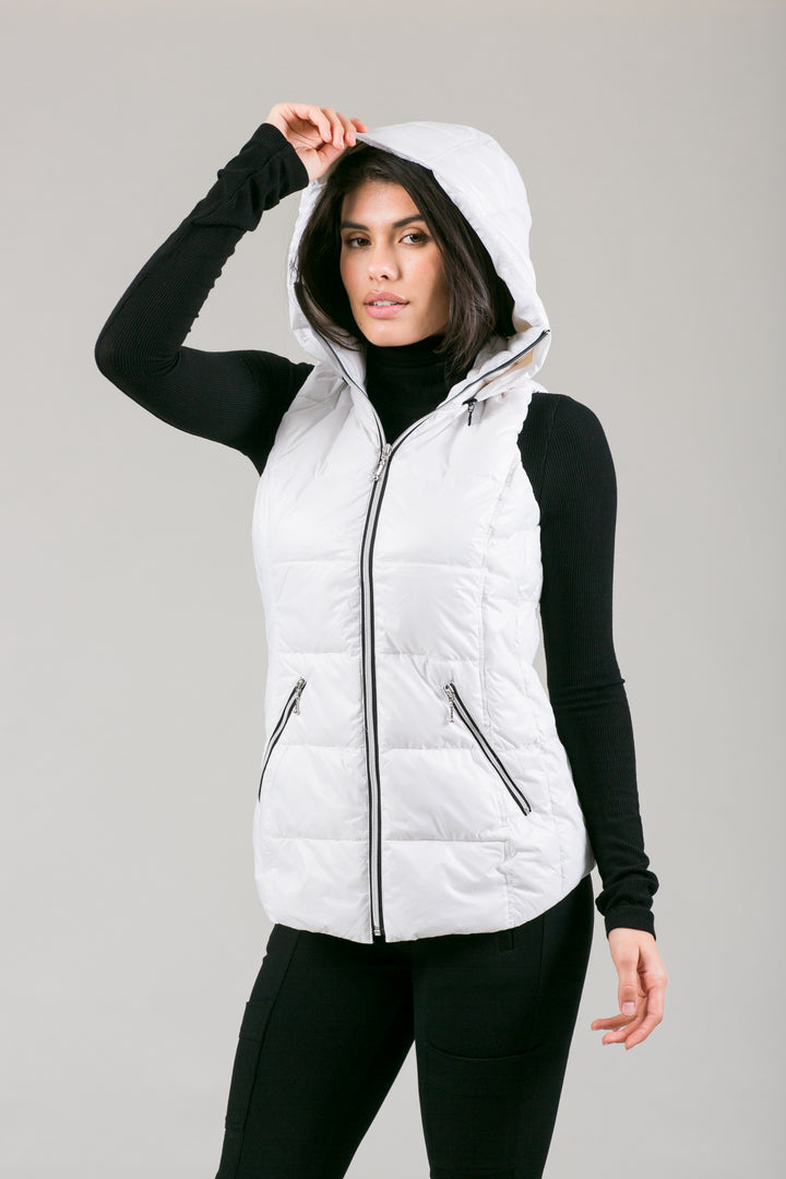 Short Hooded Quilted Vest