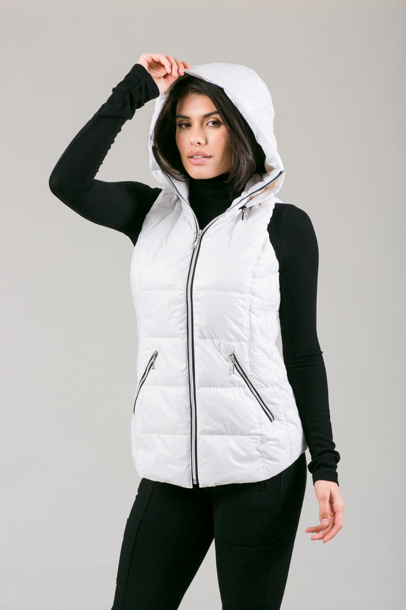 Short Hooded Quilted Vest