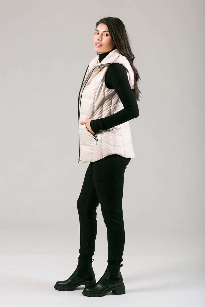 Short Hooded Quilted Vest