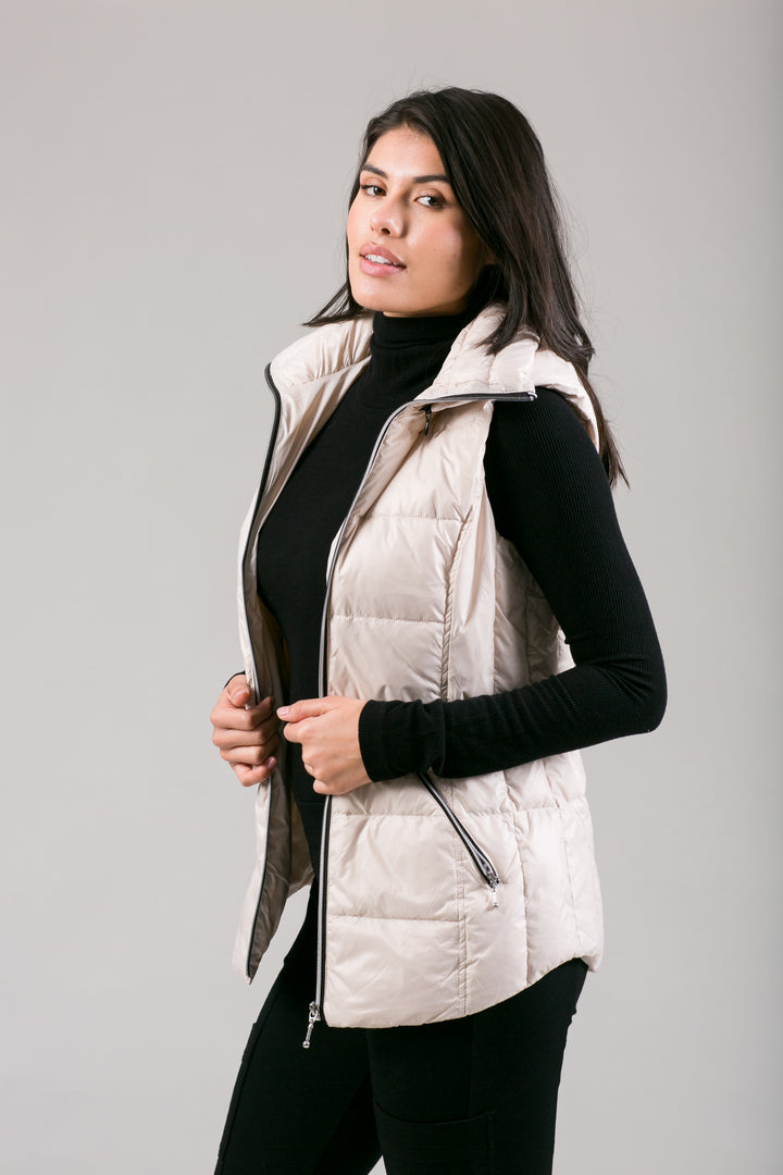 Short Hooded Quilted Vest