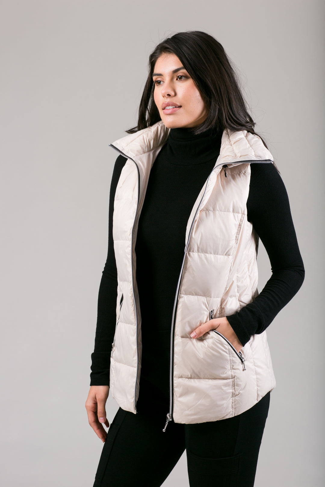 Short Hooded Quilted Vest