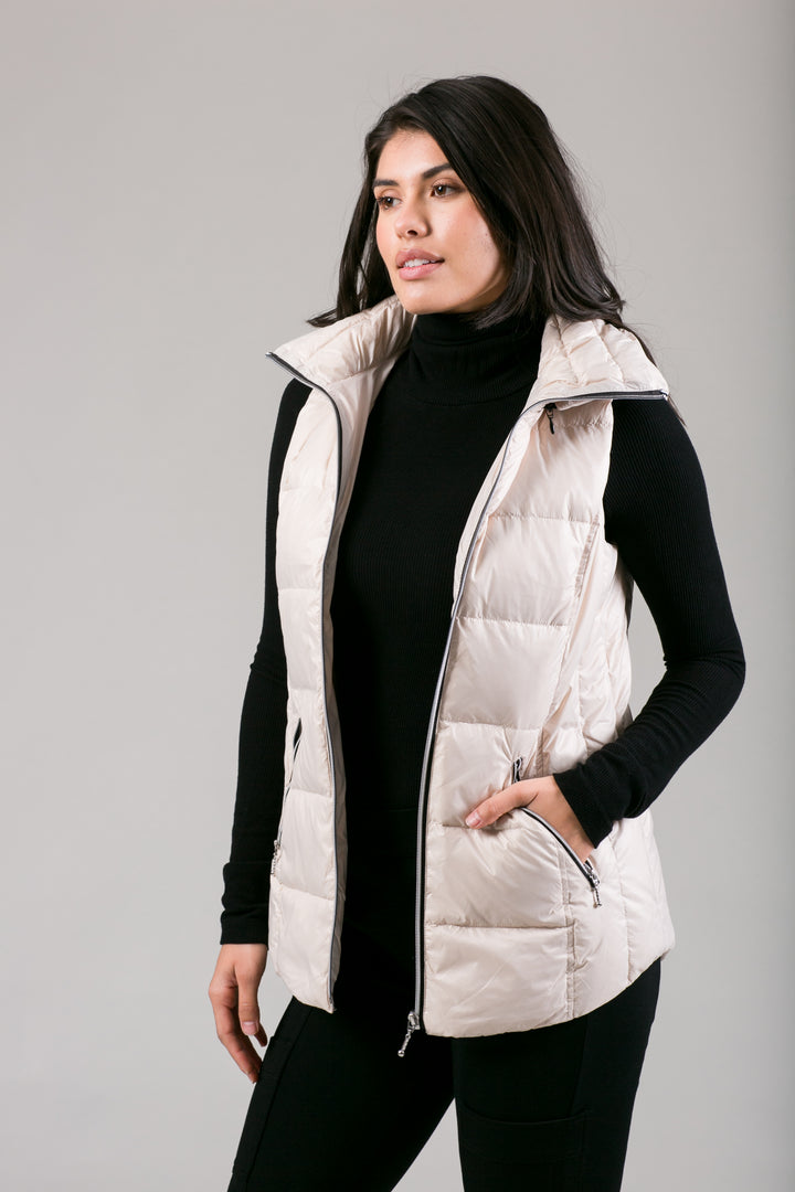 Short Hooded Quilted Vest