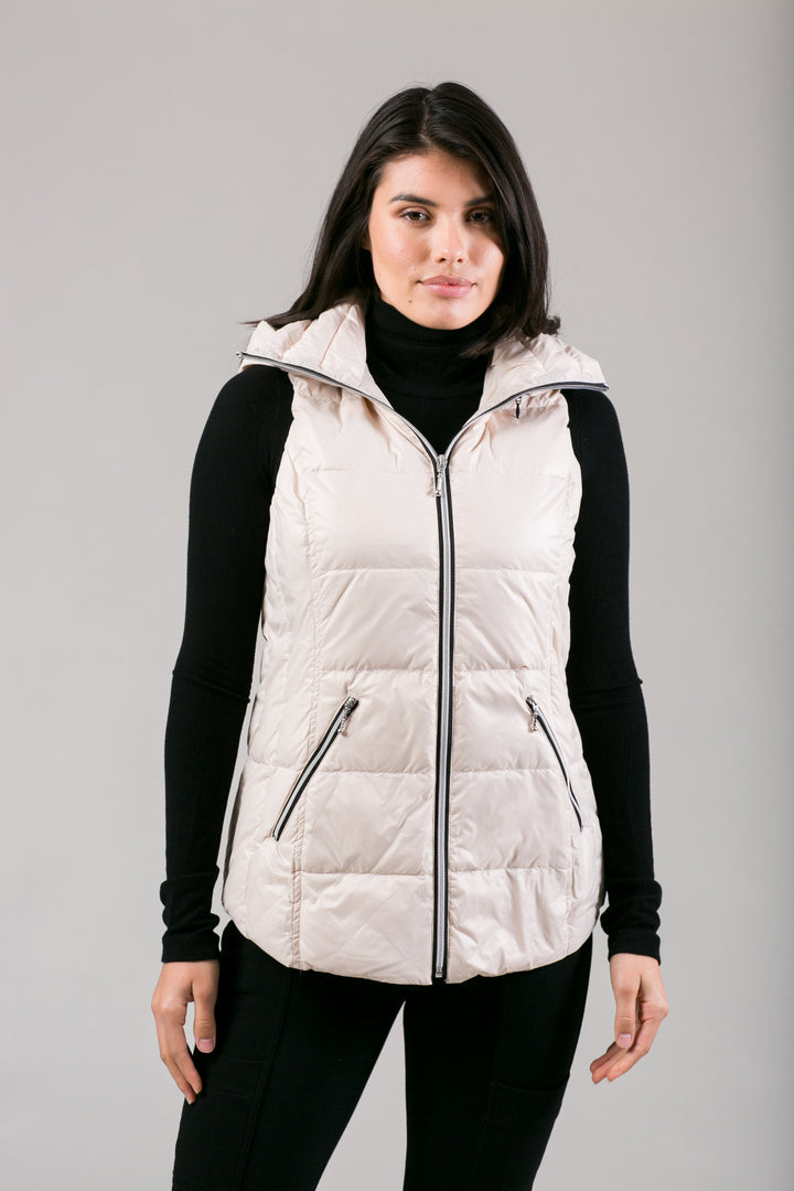 Short Hooded Quilted Vest