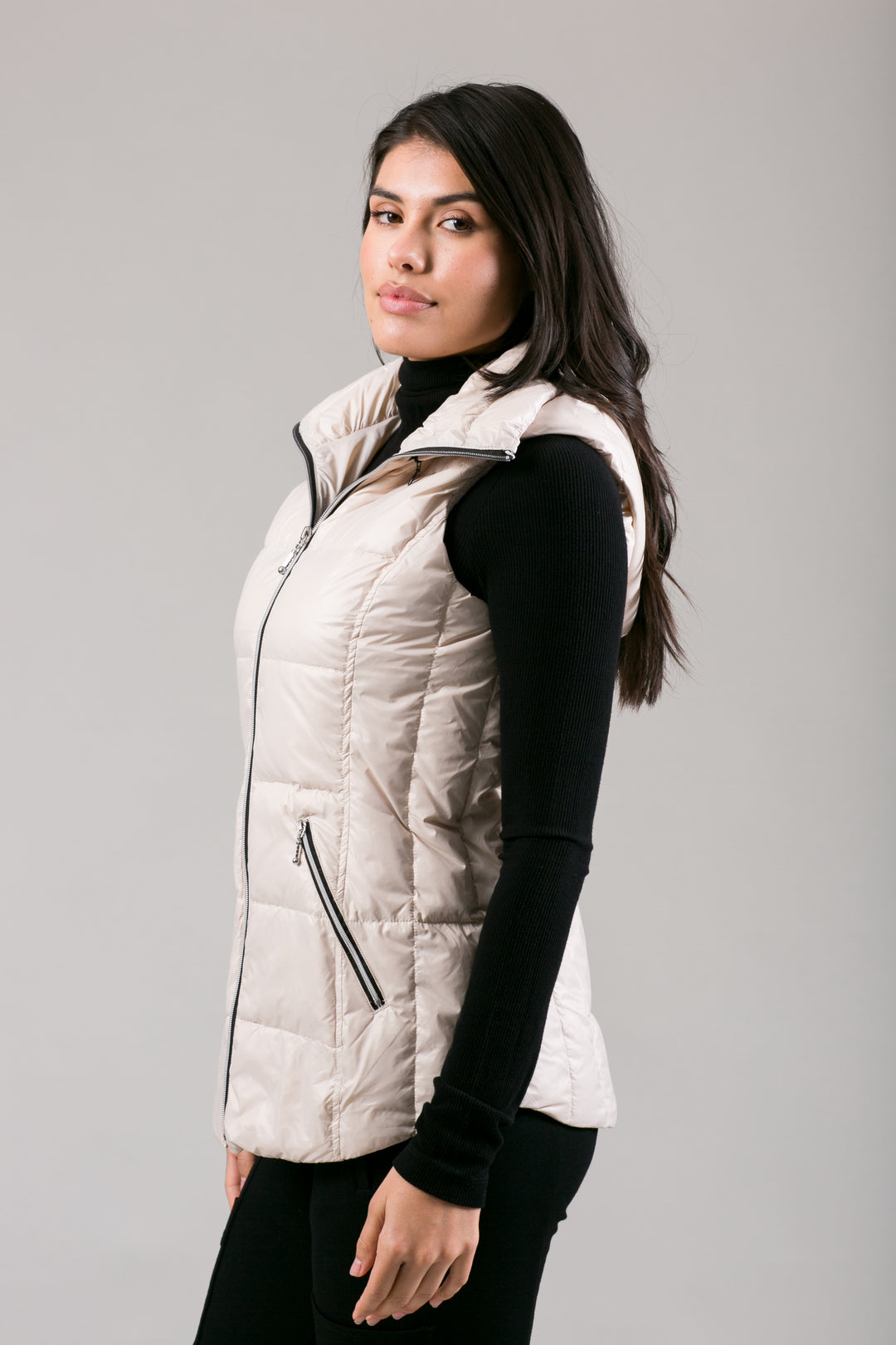 Short Hooded Quilted Vest