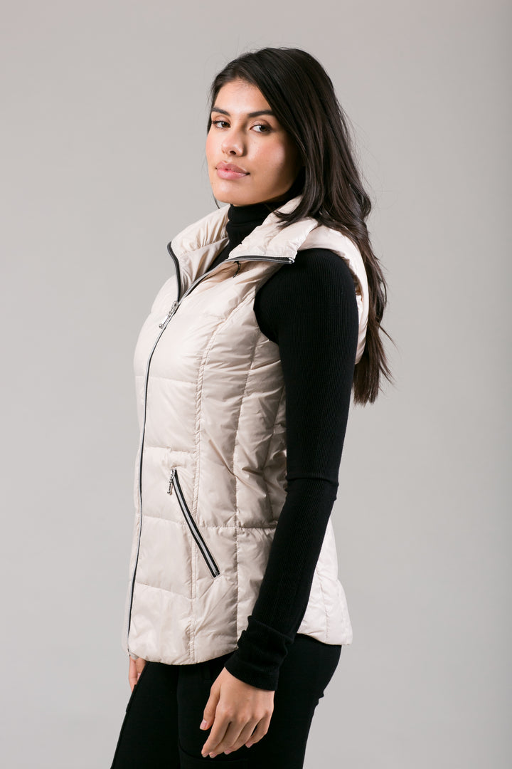 Short Hooded Quilted Vest