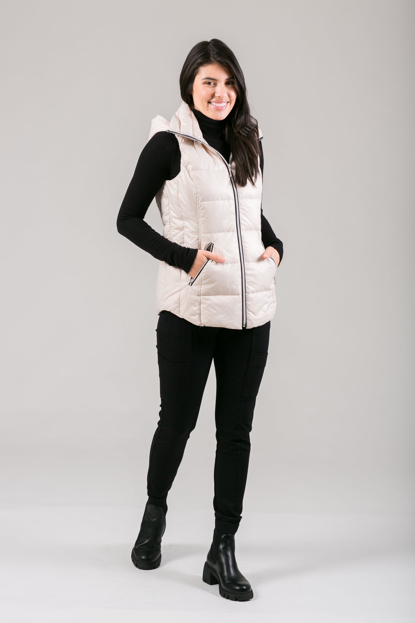 Short Hooded Quilted Vest