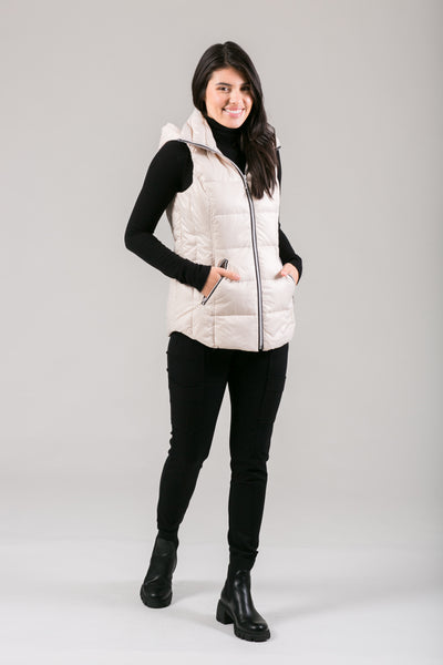 Short Hooded Quilted Vest