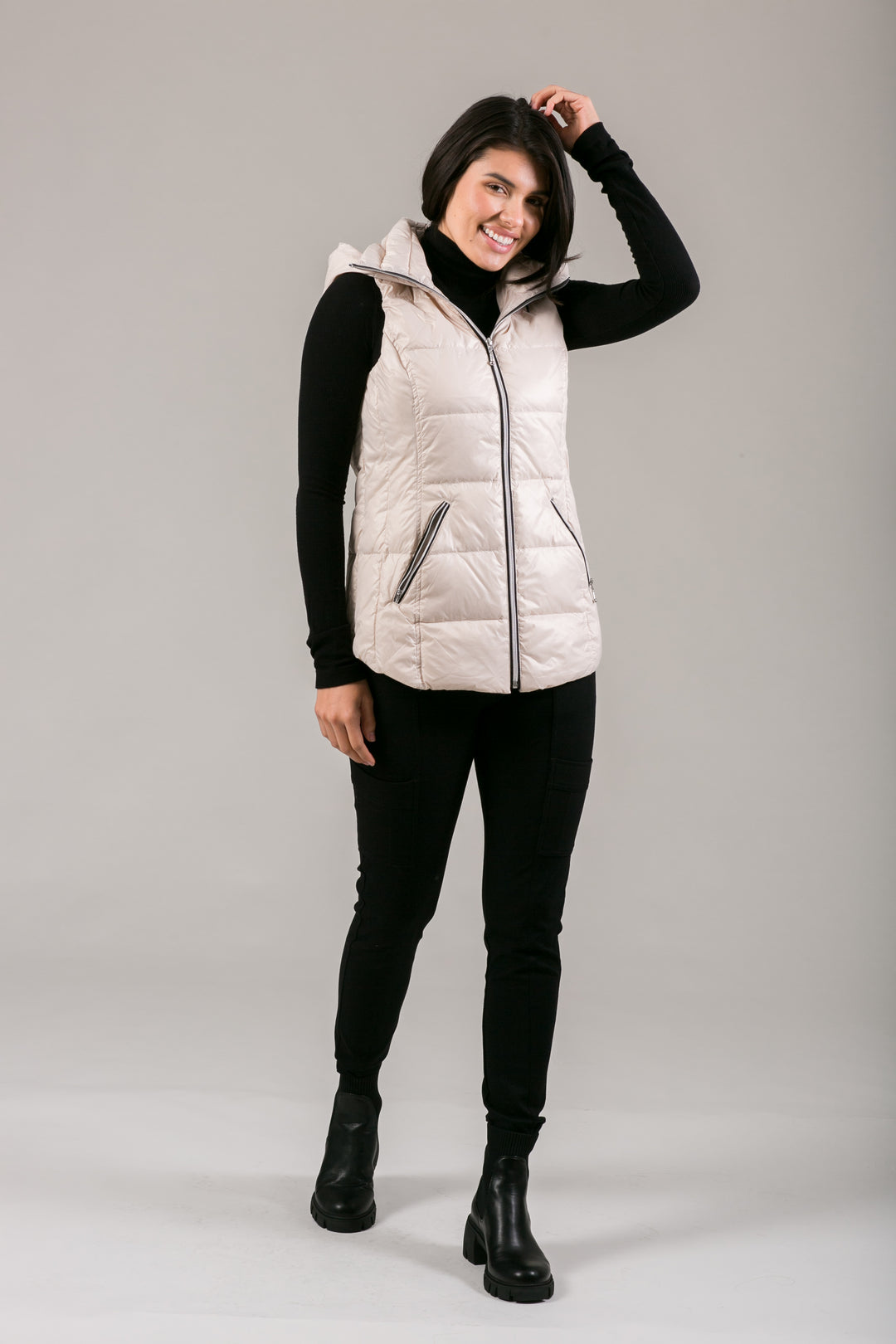 Short Hooded Quilted Vest