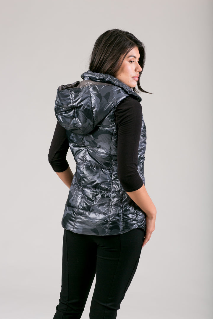 Short Hooded Quilted Vest