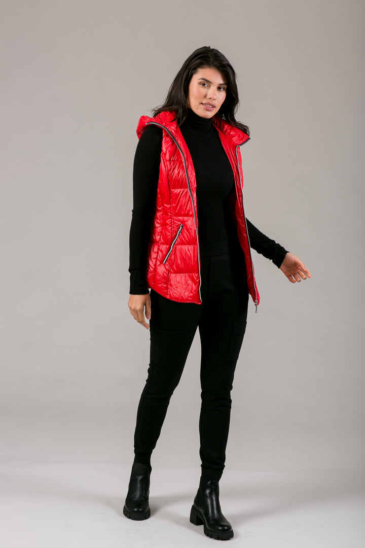 Short Hooded Quilted Vest