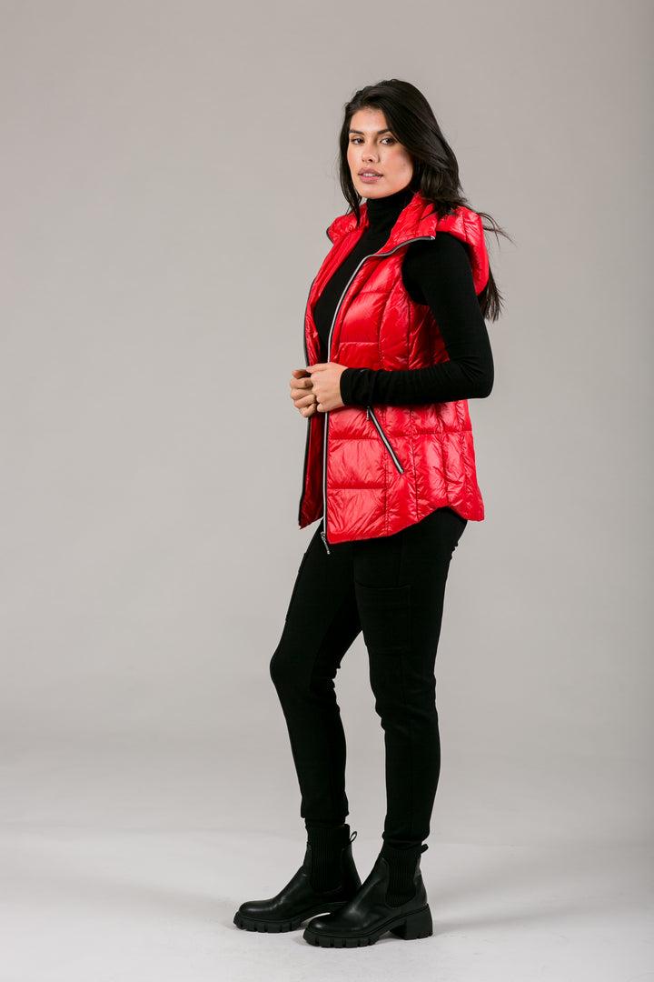 Short Hooded Quilted Vest