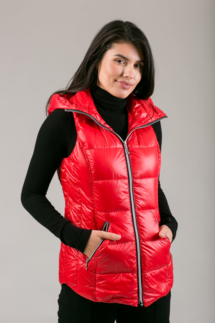 Short Hooded Quilted Vest