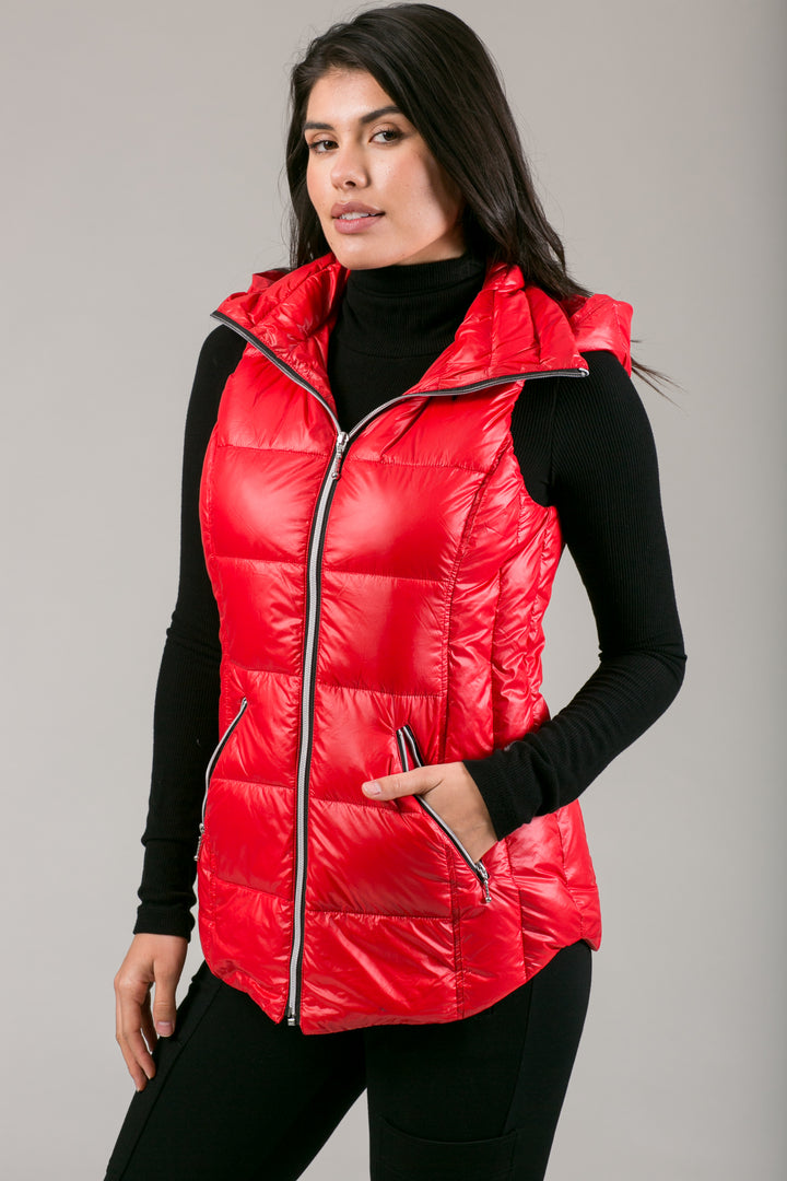 Short Hooded Quilted Vest